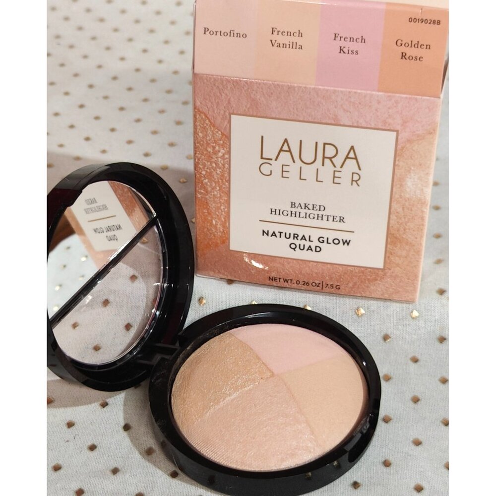 Laura Geller Baked Highlighter Natural Glow Quad Portofino French Vanilla Rose